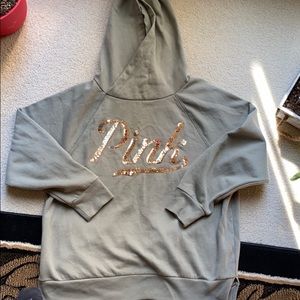 Victoria’s pink hoodie